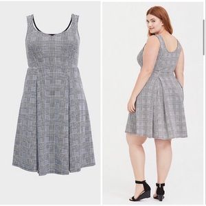 Torrid Knit Houndstooth Skater Dress